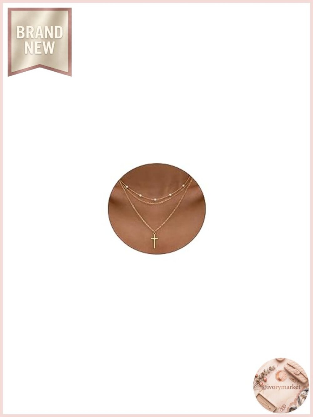 14K Gold Plated Layered Cross Necklace Set Dainty Choker